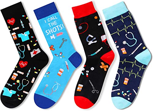 Men's Funny Doctor Socks, Doctors Gifts, Nurse Gifts, Medical Assistant & CNA Presents, Unique Pharmacy Socks, Ideal Gifts for Doctors - Image 3