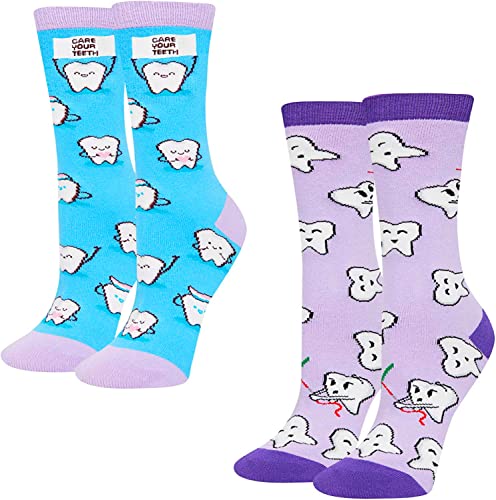 Teeth Socks, Dentist Socks, Dental Socks for Women, Unique Dental Student Gifts, Dental School Graduation Gifts, Dental Assistant Gifts, Teeth Gifts for Dentist Appreciation - Image 3