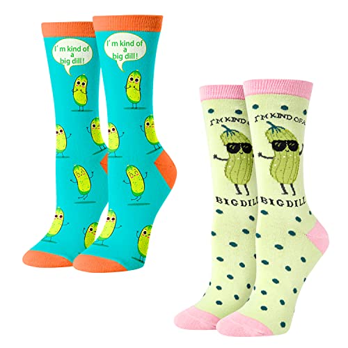 Women's Pickle Socks, Pickle Theme Socks, Pickle Gifts, Christmas Gifts For Women, Pickle Lover Gift, Big Dill Pun Socks, Mothers Day Gifts, Food Socks - Image 2
