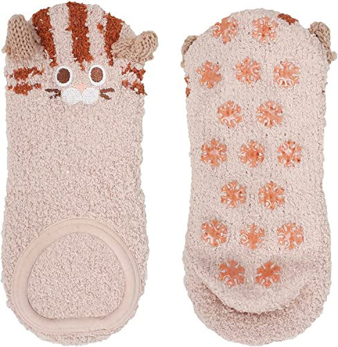 5 Pack Fuzzy Anti-Slip Socks for Women Girls Non Slip Slipper Socks with Grippers, Gift For Her, Gift For Mom - Image 4