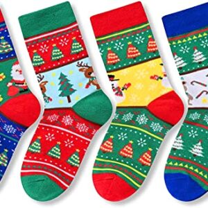 Santa Socks, Best Secret Santa Gifts, Funny Children Christmas Socks, Stocking Stuffers, Holiday Socks for Boys Girls, Christmas Presents, Xmas Gifts, Novelty Christmas Gifts for Kids, Gifts for 7-10 Years Old
