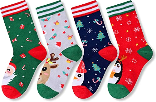 Holiday Socks for Boys Girls, Christmas Presents, Xmas Gifts, Stocking Stuffers, Best Secret Santa Gifts, Funny Children Christmas Socks, Santa Socks, Novelty Christmas Gifts for Kids 4-7 Years Old - Image 3