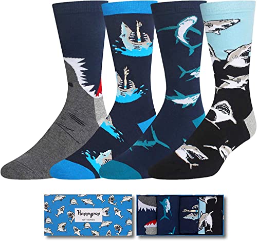 Funny Shark Gifts for Men, Gifts for Him, Guys Who Love Shark, Cute Men's Shark Socks - Image 3