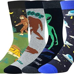 Alternative view of Funny Space Socks for Men Crazy Socks, Astronomy Gifts Outer Space Gifts for Space Lovers,  Men Silly Outer Space Crew Socks Great Xmas Gift