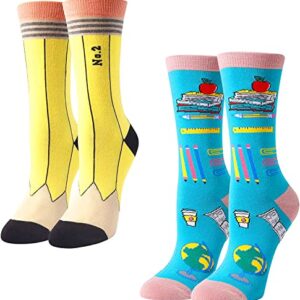 Alternative view of Novelty Women's Book Socks, Funny Pencil Notebook Socks, Best Gifts for Book Lovers, Book Clubs Members, Librarians, Students, Birthdays, Thanksgiving Gifts