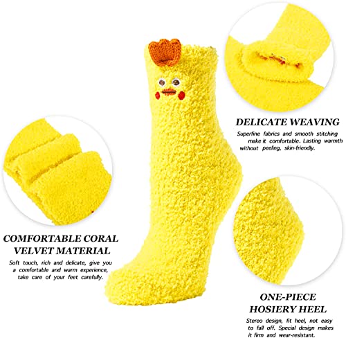 5 Pairs Women Fuzzy Socks Soft Warm Cozy Fluffy Slipper Socks Winter Gifts for Women - Image 4