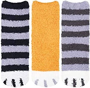 Alternative view of 5 Pack Gifts for Women Cat Paw Fuzzy Slipper Socks Warm Cozy Cat Paw Socks, Anniversary Gift, Gift For Her, Gift For Wife