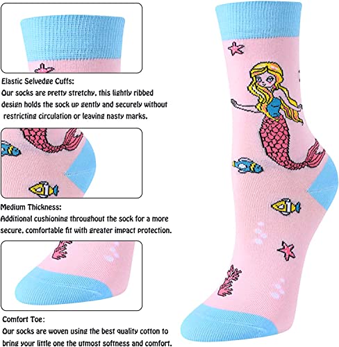 Funny Mermaid Gifts for Girls, Gifts for Daughters, Kids Who Love Mermaid, Cute Mermaid Socks for Girls 4-7 Years Old - Image 4