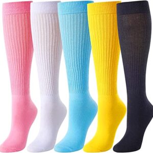 Alternative view of 5 Pairs Fun Cute Colorful Slouch Socks for Women Girls, Scrunch Socks Women, Fashion Vintage 80s Gifts, 90s Gifts, Cotton Long High Tube Socks, Extra Tall Heavy Socks