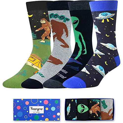 Funny Space Socks for Men Crazy Socks, Astronomy Gifts Outer Space Gifts for Space Lovers, Men Silly Outer Space Crew Socks Great Xmas Gift