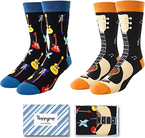 Musician Gifts Electric Guitar Socks Music Lover Gifts Guitarist Gifts Rock Gift Socks Novelty Crew Socks,Gift for Men Who Love Guitar - Image 2