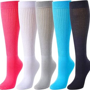Alternative view of Fashion Vintage 80s Gifts, 90s Gifts, Extra Tall Heavy Socks, Fun Cute Colorful Slouch Socks for Women Girls, Scrunch Socks Women Cotton Long High Tube Socks 5 Pairs