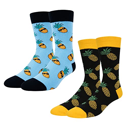 Funny Pineapple Gifts Hawaiian Gifts Fertility Gifts, Novelty Pineapple Socks IVF Socks For Men Fruit Socks 2 Pack - Image 2