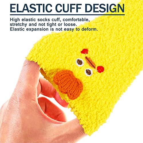 5 Pairs Women Fuzzy Socks Soft Warm Cozy Fluffy Slipper Socks Winter Gifts for Women - Image 3