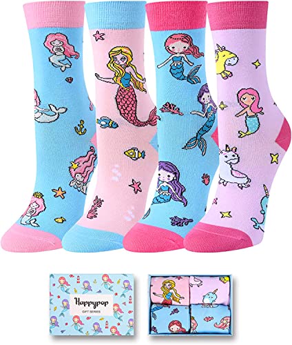 Funny Mermaid Gifts for Girls, Gifts for Daughters, Kids Who Love Mermaid, Cute Mermaid Socks for Girls 4-7 Years Old - Image 2
