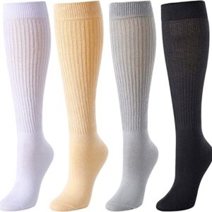 Alternative view of 4 Pairs Fun Cute Colorful Slouch Socks for Women Girls, Cotton Long High Tube Socks, Scrunch Socks Women, Fashion Vintage 80s Gifts, 90s Gifts
