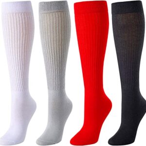 Alternative view of Fun Cute Colorful Slouch Socks For Women Girls, Scrunch Socks Women, Cotton Long High Tube Socks, Fashion Vintage 80s Gifts, 90s Gifts 4 Pairs
