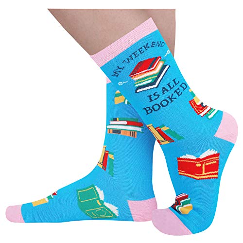 Funny Reading Socks for Women, Novelty Women's Book Printed Socks, Best Gifts for Book lovers, Gift For Middle School, High School, College, Grad School, Phd Students - Image 4