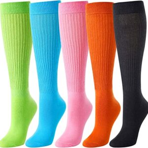 Alternative view of 5 Pairs Fun Cute Colorful Slouch Socks for Women Girls, Cotton Long High Tube Socks, Scrunch Socks Women, Fashion Vintage 80s Gifts, 90s Gifts