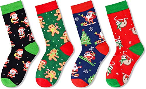 Stocking Stuffers, Funny Children Christmas Socks, Best Secret Santa Gifts, Xmas Gifts, Santa Socks, Novelty Christmas Gifts for Kids, Holiday Socks for Boys Girls, Gifts for 7-10 Years Old - Image 3