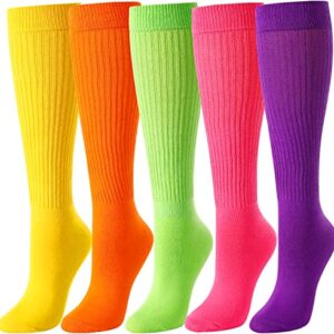 Alternative view of 5 Pairs Fun Cute Colorful Slouch Socks, Scrunch Socks for Women, Extra Tall Cotton Long High Tube Socks, Fashion Vintage 80s, 90s Gifts