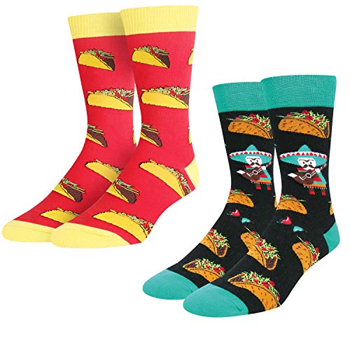 Taco Tuesday, Men's Taco Socks, Anniversary Gift for Him, Taco Lover Gift, Funny Food Socks, Novelty Taco Gifts for Dad, Funny Taco Socks for Taco Lovers - Image 3