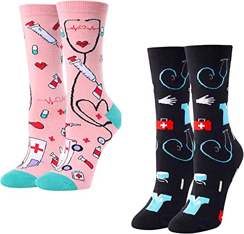 Medical Themed Gifts for Healthcare Workers, Nurse Socks, Radiologist Gift, Gifts for Nurses, Gifts for Doctors, Medic Gift, Womens Funny Socks, Nurse Day Gifts - Image 2