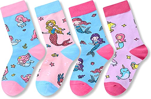 Funny Mermaid Gifts for Girls, Gifts for Daughters, Kids Who Love Mermaid, Cute Mermaid Socks for Girls 4-7 Years Old - Image 3