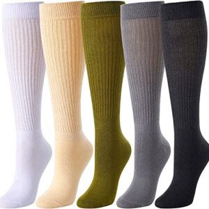 Alternative view of Fun Cute Colorful Slouch Socks For Women Girls, Scrunch Socks Women, Cotton Long High Tube Socks Extra Tall Heavy Socks, Fashion Vintage 80s Gifts, 90s Gifts 5 Pairs