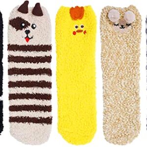 Alternative view of 5 Pairs Women Fuzzy Socks Soft Warm Cozy Fluffy Slipper Socks Winter Gifts for Women