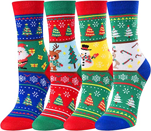 Santa Socks, Best Secret Santa Gifts, Funny Children Christmas Socks, Stocking Stuffers, Holiday Socks for Boys Girls, Christmas Presents, Xmas Gifts, Novelty Christmas Gifts for Kids, Gifts for 7-10 Years Old - Image 3