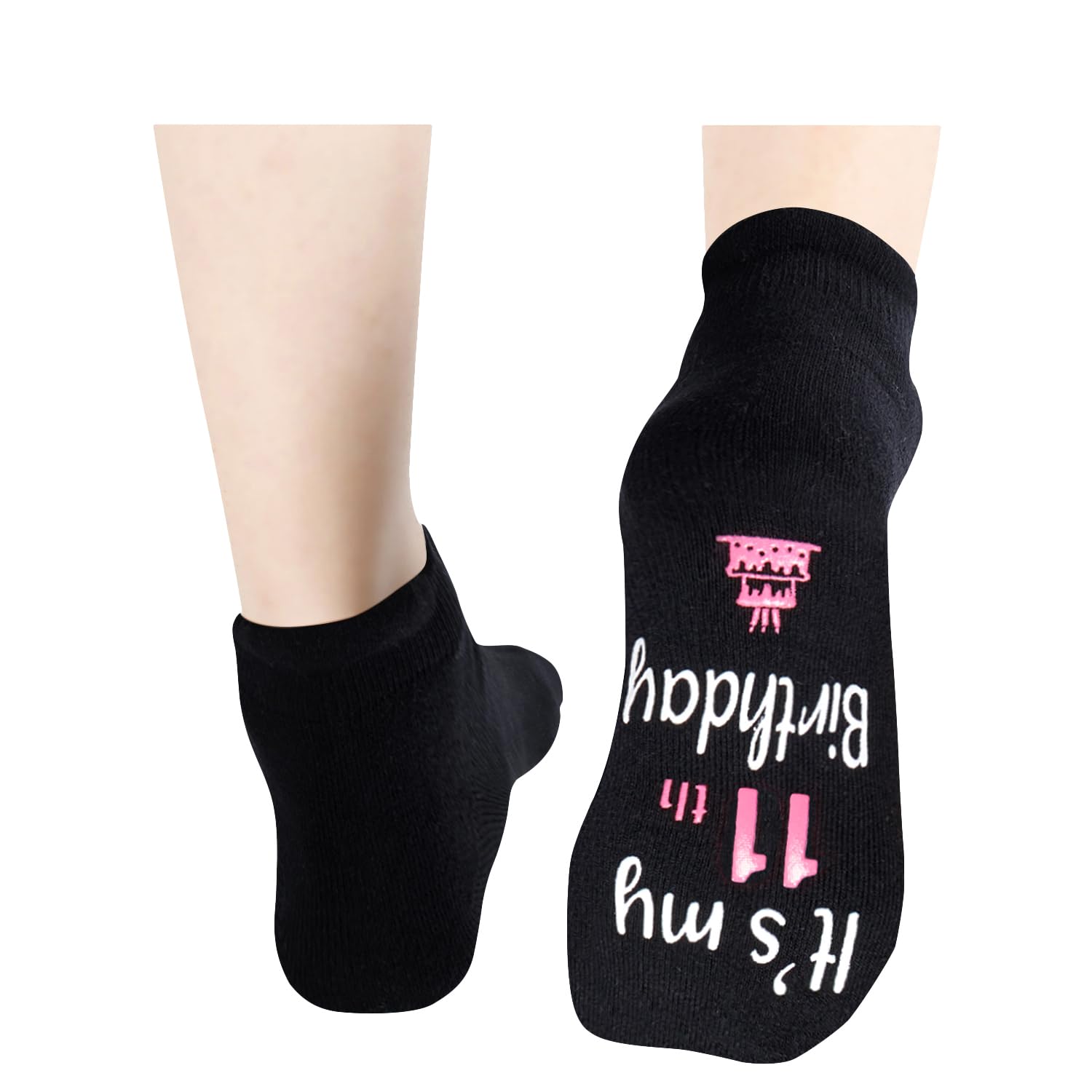 HAPPYPOP 11 Year Old Birthday Gifts Socks Ideas - Gifts for Eleven Year Olds in Gift Box, Presents for 11 Year Old Tween Girls Boys 2 Pack with Greeting Card - Image 3