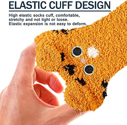 4 Pack Women Socks Winter Wool Sock Gifts for Women Soft Warm Thick Cozy Animal Paw Socks - Image 3