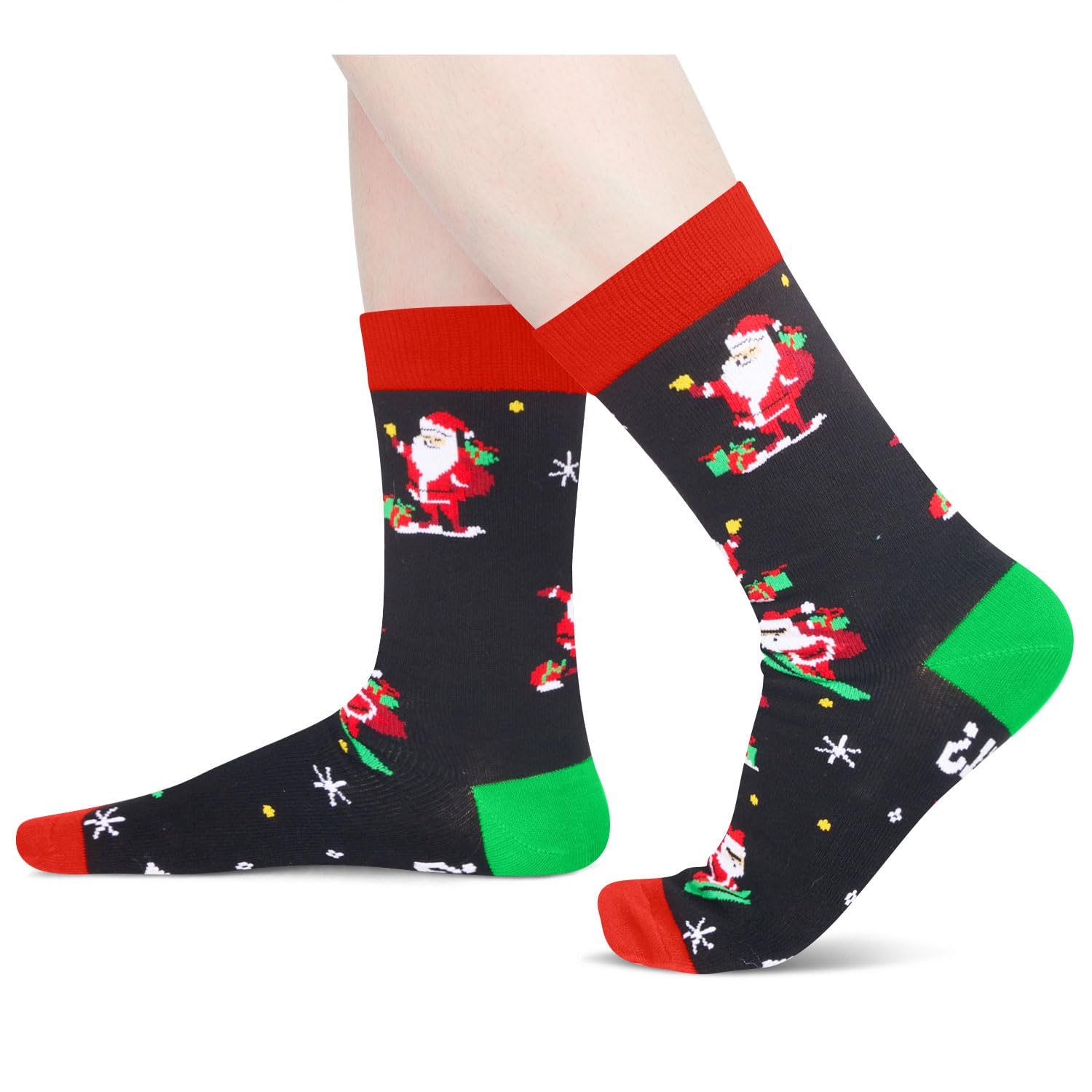 Christmas Gifts Stocking Socks for Women Men - Xmas Stocking Stuffers for Teens, Secret Santa Snowmen Socks for Dad 2 Pack - Image 4