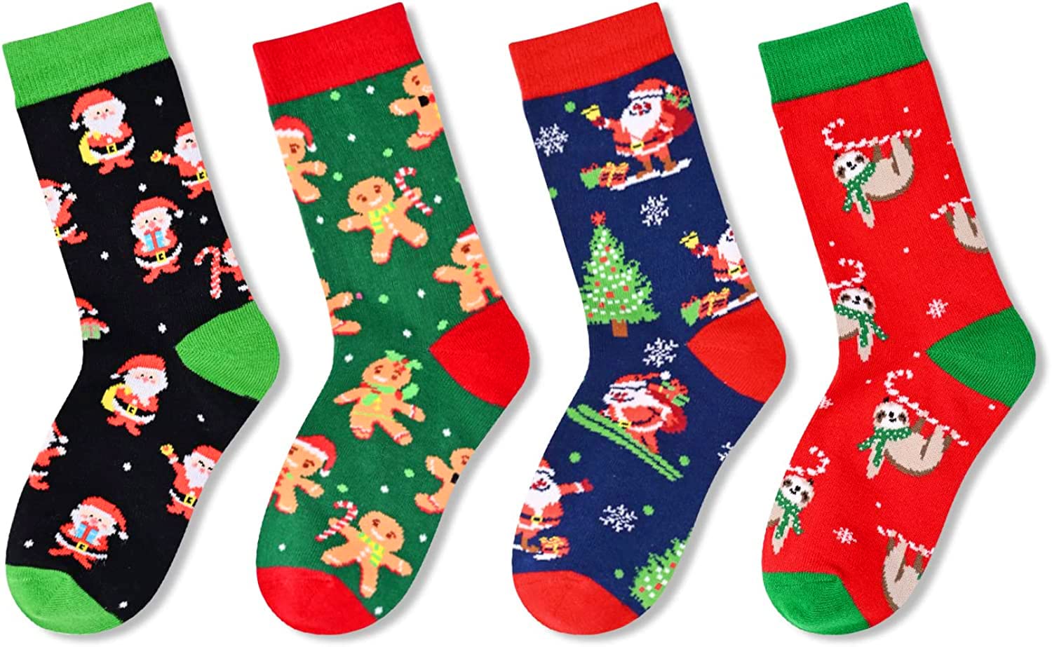 Christmas Gifts Stocking Socks For Girls Boys - Secret Santa Socks For Kids, Xmas Stocking 4 Pack - Image 3