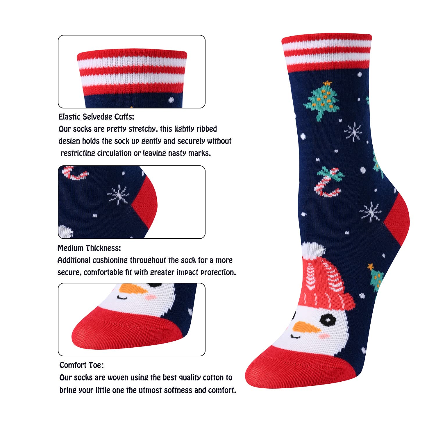 Christmas Gifts Stocking Socks For Girls Boys - Secret Santa Socks For Kids, Xmas Stocking 4 Pack - Image 3
