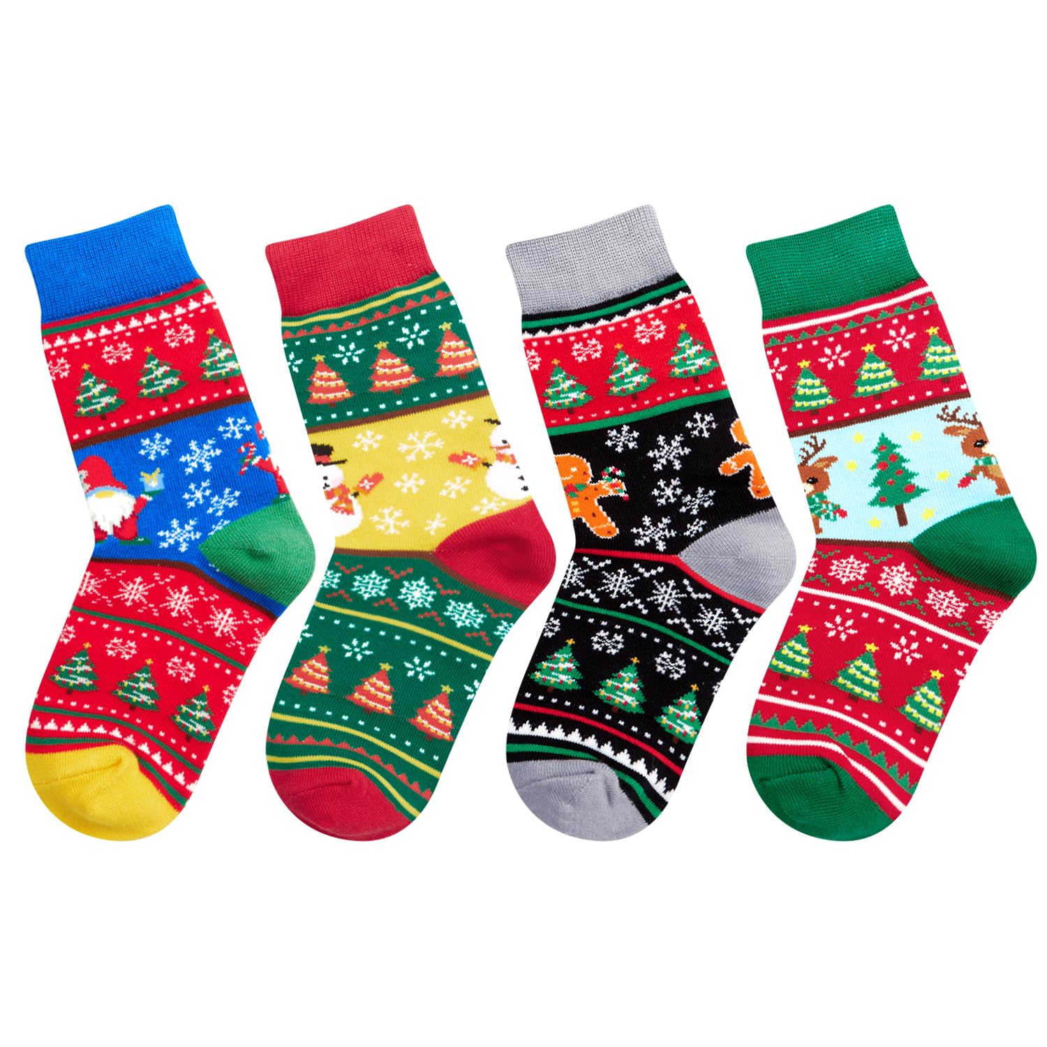 Christmas Gifts Stocking Socks for Girls Boys - Secret Santa Socks Xmas Stocking Stuffers for Big Kids, 4 Pack of Christmas Socks - Image 2