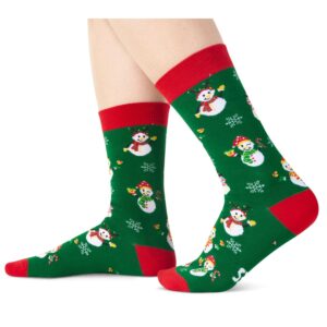 Alternative view of Christmas Gifts Stocking Socks for Women Men - Xmas Stocking Stuffers for Teens, Secret Santa Snowmen Socks for Dad 2 Pack