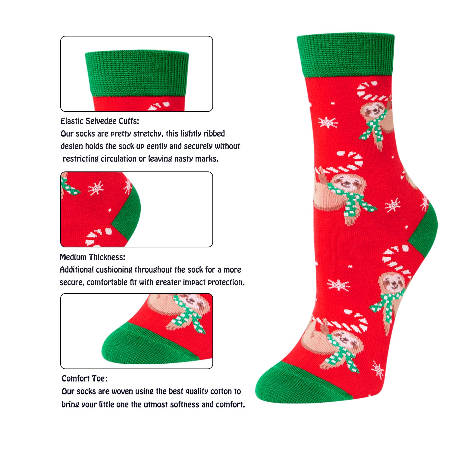 Christmas Gifts Stocking Socks for Mom Dad - Secret Santa Socks Xmas Stocking Stuffers for Teen Boys Girls, Christmas Stocking 4 Pack - Image 3
