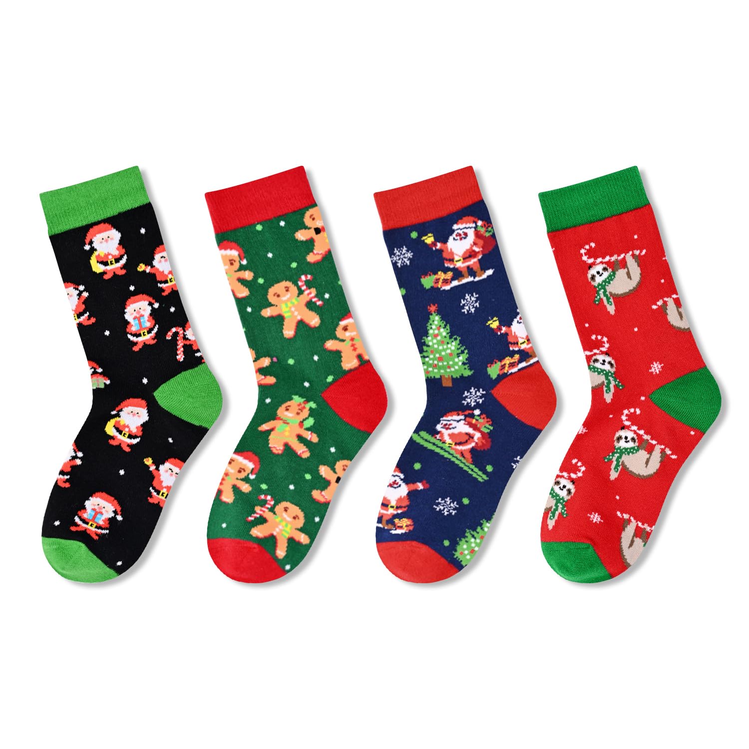 Christmas Gifts Stocking Socks For Girls Boys - Secret Santa Socks For Kids, Xmas Stocking 4 Pack - Image 2