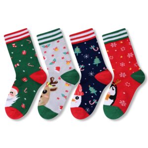 Alternative view of Christmas Gifts Stocking Socks For Girls Boys - Secret Santa Socks For Kids, Xmas Stocking 4 Pack