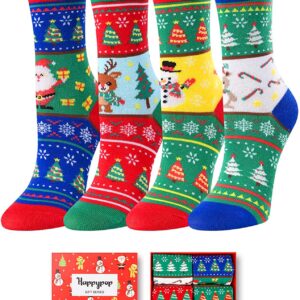Christmas Gifts Stocking Socks for 2-3 Years Old Kids - Xmas Socks 4 Pack, Stocking Stuffers for Teen Boy Girl